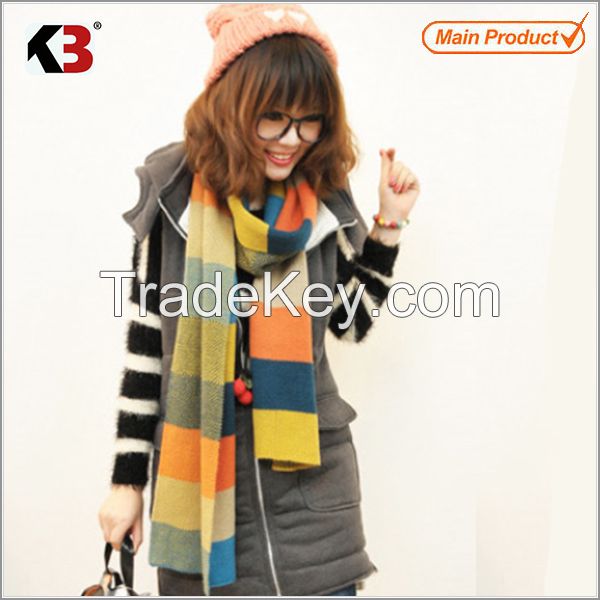 2016 Soft comfortable colorful one layer scarf shawl with tassel wrap