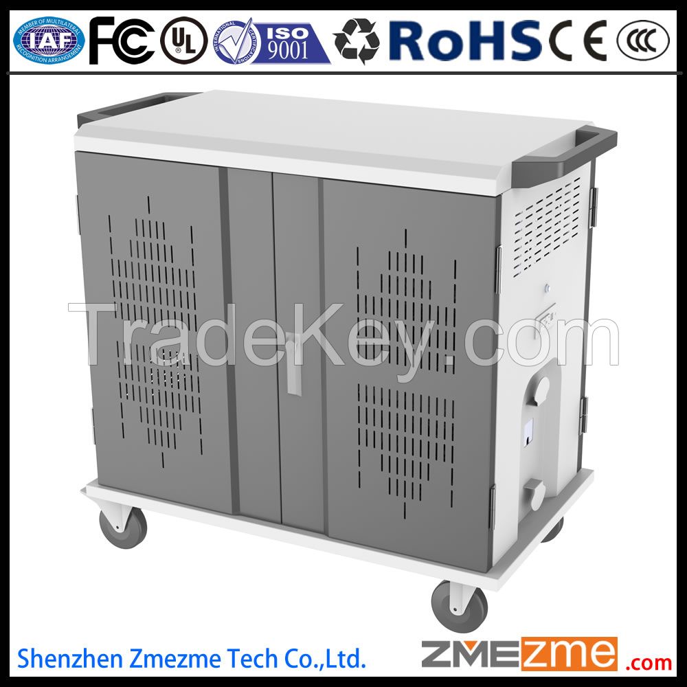 zmezme steel mobile network cabinet for tablet pc  charging cart