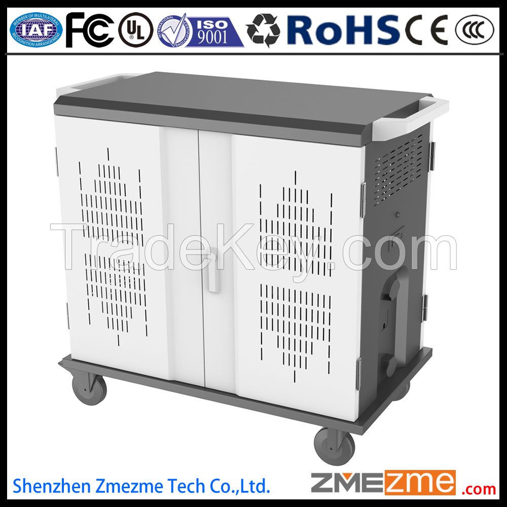 zmezme movable pad laptop charging cart in school equipment