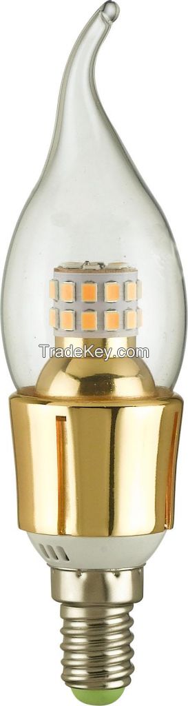 XF 5W LED Candle Bulb Lights with Die-Casting 30leds Electroplating