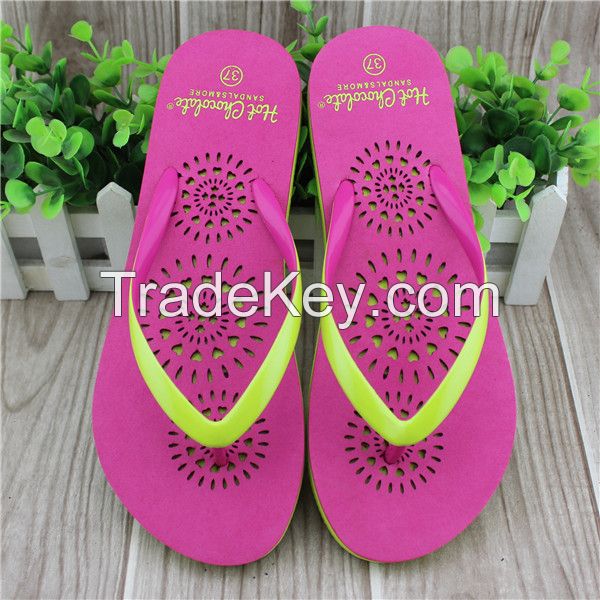 PVC strap laser insole eva slipper for ladies