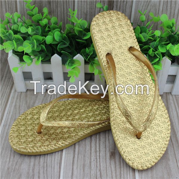 Golden color eva material lady flip flops