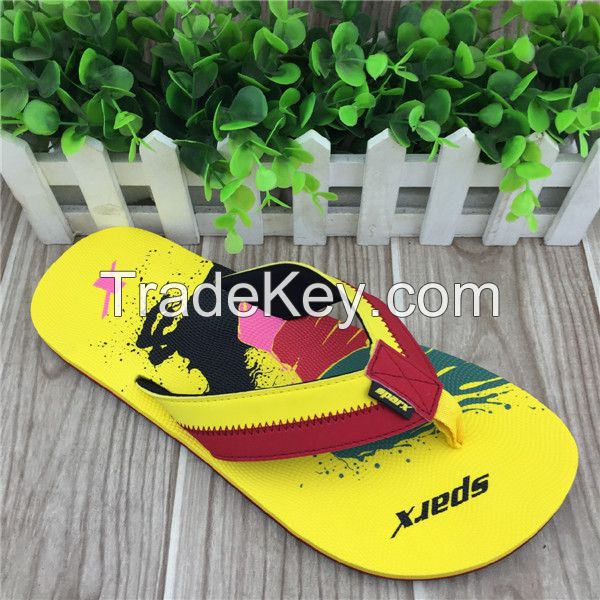 Teenager beach flip flop with colorful design