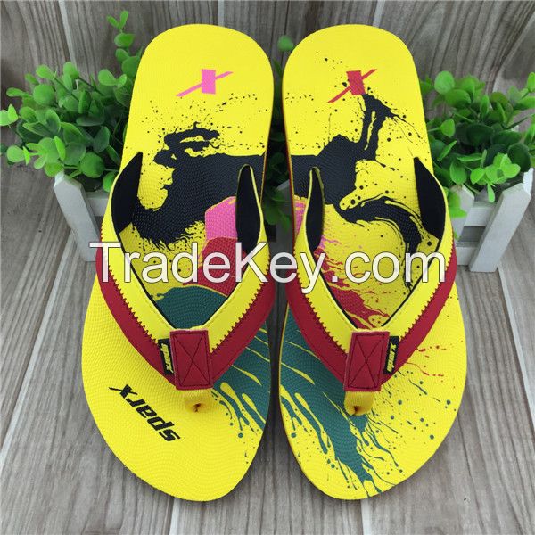 Teenager beach flip flop with colorful design