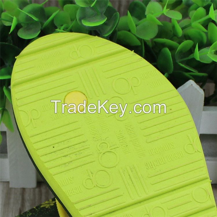 Silk printing insole women flip flops with eva material