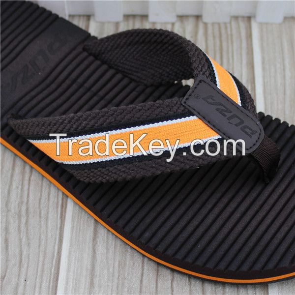 Fabric strap eva fashion men slipper for beach use