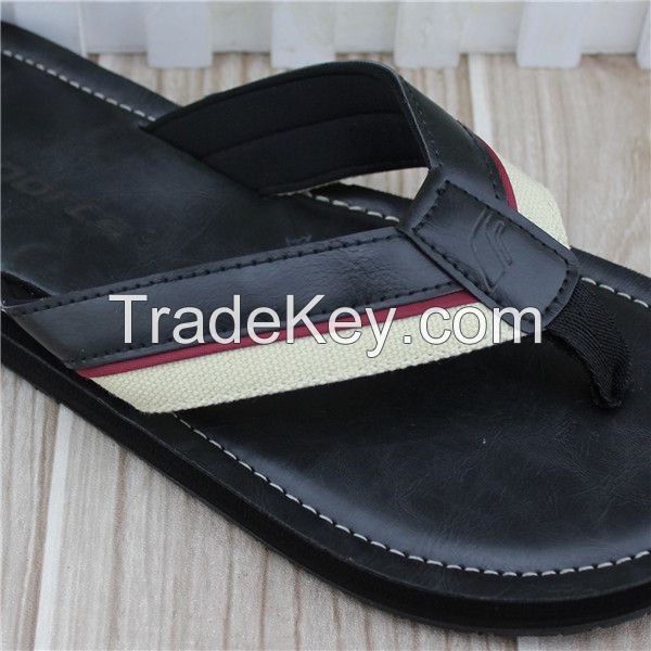 New design men style pu leather slippers