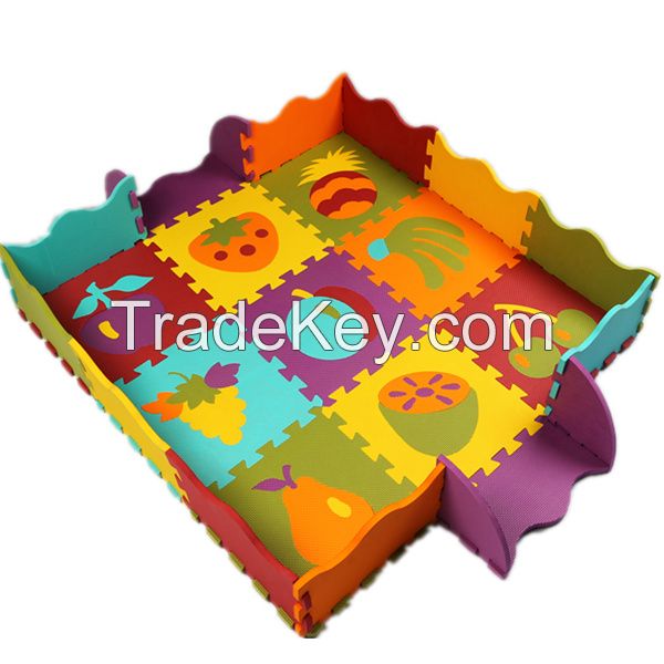 children eva floating playing mat with colorful fruit patterns