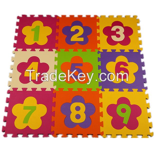 baby die cut eva foam playing mat with colorful patterns