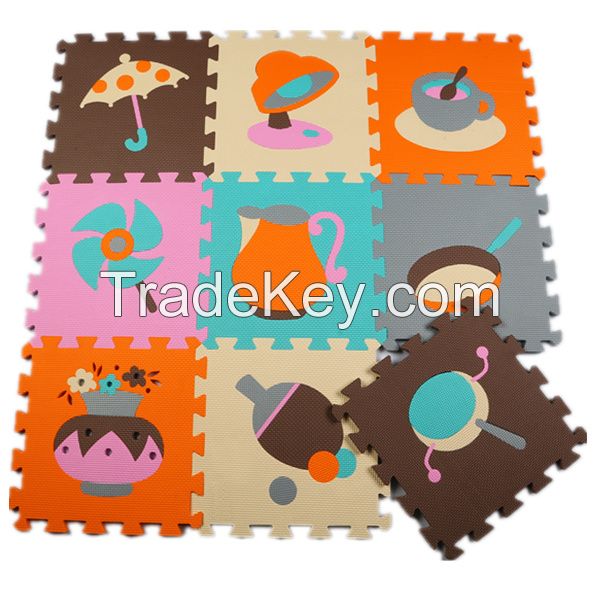 children eva floating playing mat with colorful fruit patterns