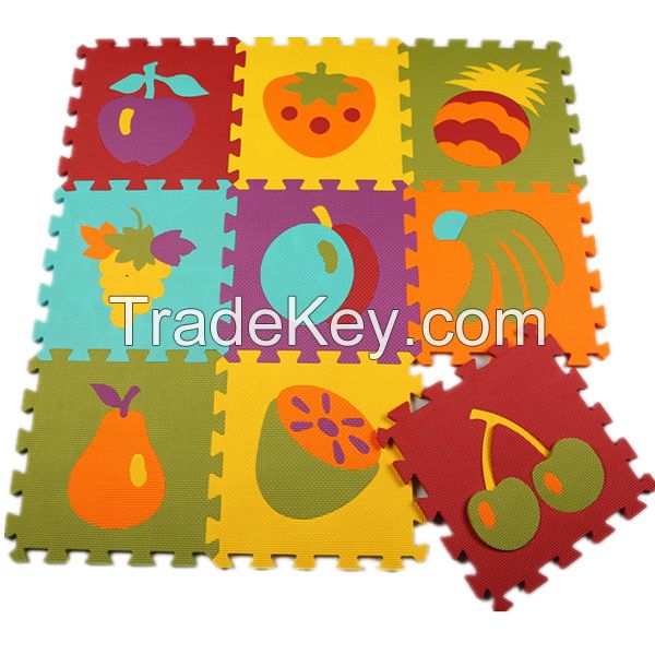 children eva floating playing mat with colorful fruit patterns