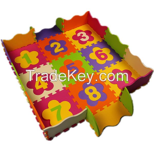 baby die cut eva foam playing mat with colorful patterns