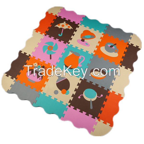 children eva floating playing mat with colorful fruit patterns