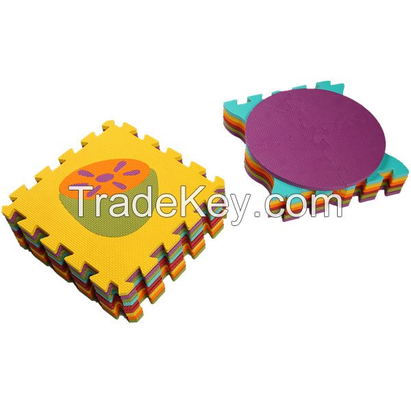 children eva floating playing mat with colorful fruit patterns