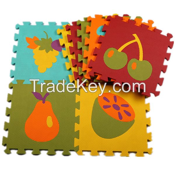 children eva floating playing mat with colorful fruit patterns