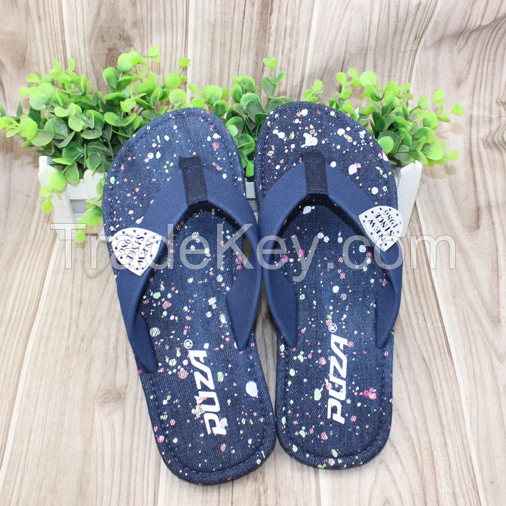 2016 fashionable demin outdoor flip flops TPR outsole