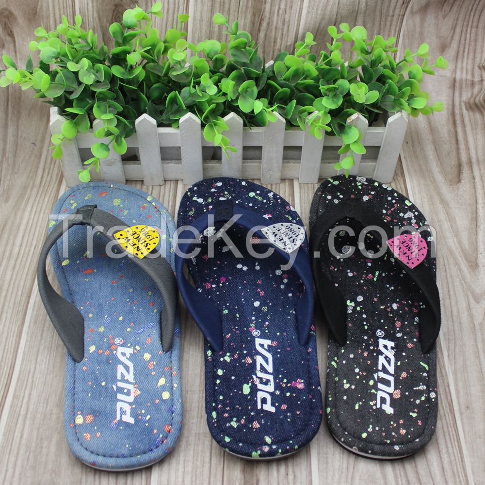 2016 fashionable demin outdoor flip flops TPR outsole