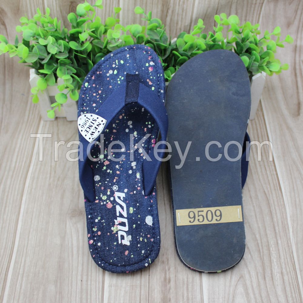 2016 fashionable demin outdoor flip flops TPR outsole