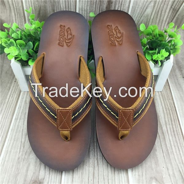Men style fashion design pu slippers with tpr sole