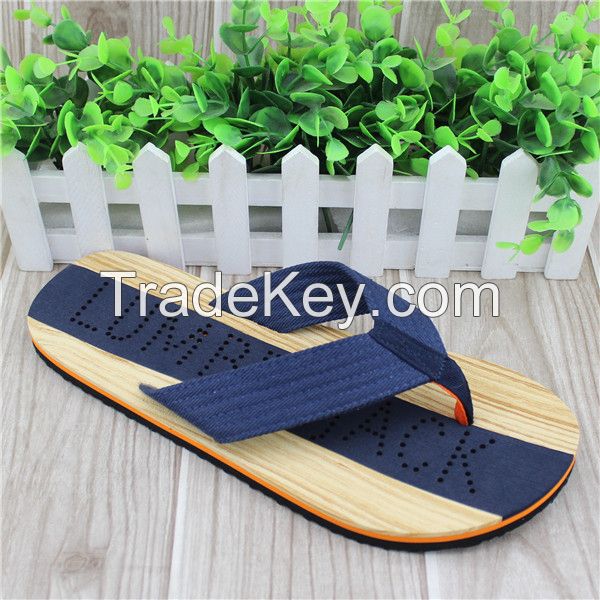 Men style eva material cotton fabric beach flip flops