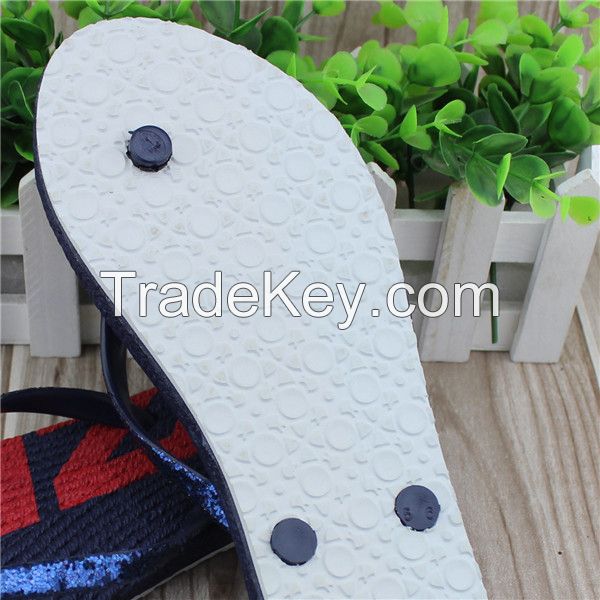 women style fashion glitter leather with pvc strp flip flops