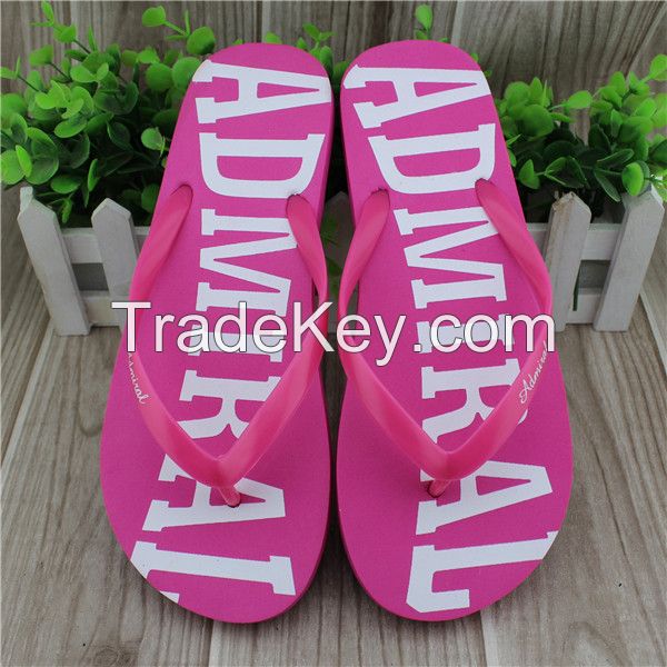 pink color beach flip flop for girls with eva sole