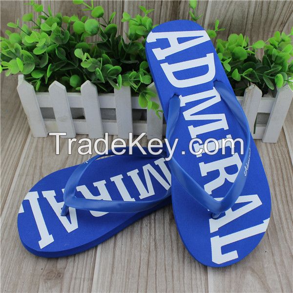simple design blue color summer flip flop for girls with eva sole