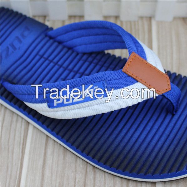 Men style eva sole summer slippers with fabric strap