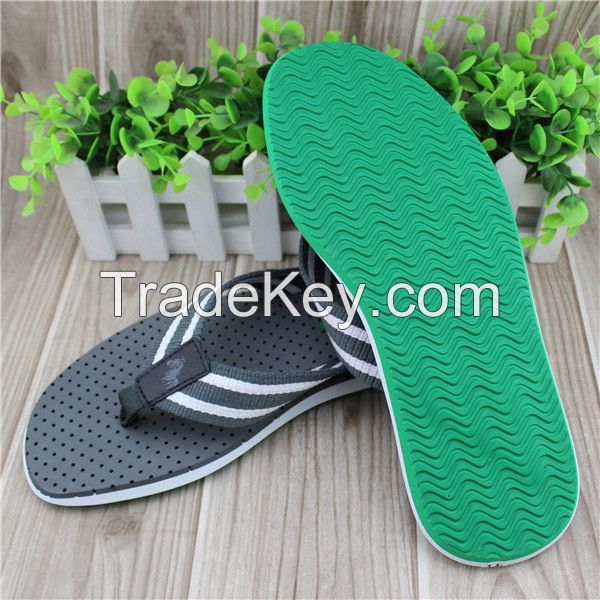 Grey color men style comfort slippers with fabric strap