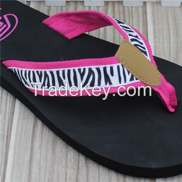 Beach style women fancy flip flops with eva sole