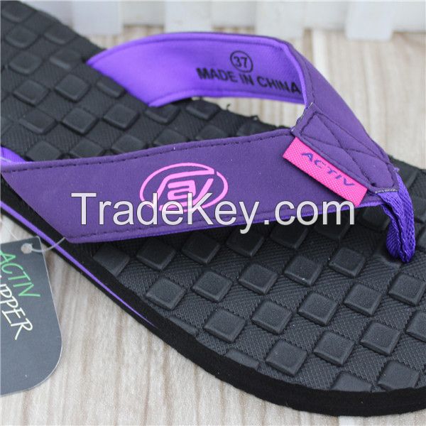 Beautiful design womens beach flip flops with eva sole