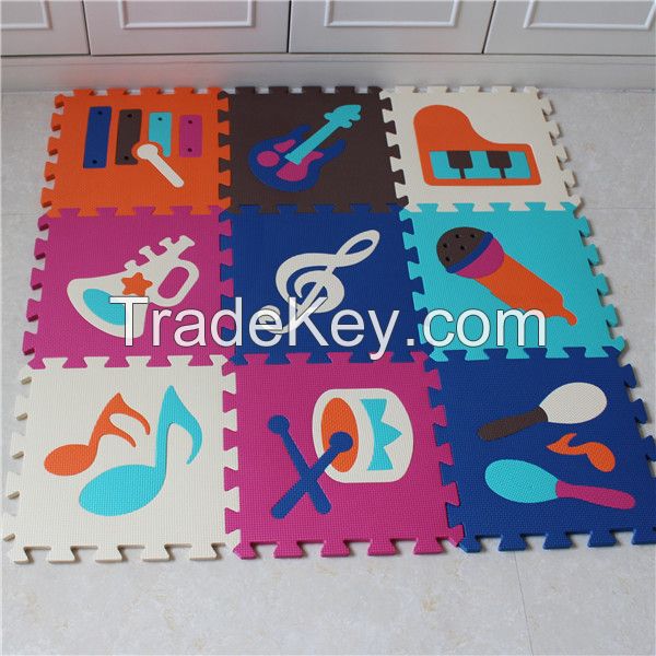 Educational interlocking baby puzzle play mat