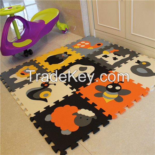 Interlocking foam play puzzle floor mat for kids