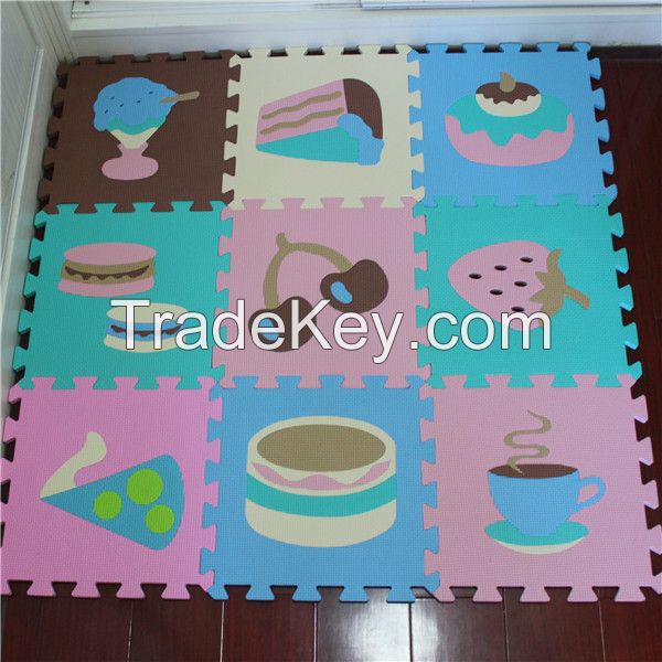 Interlocking foam play puzzle floor mat for babies in kids room