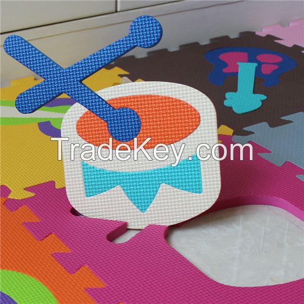 Safe durable interlocking puzzle kids plastic floor mat