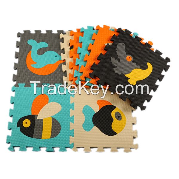 Colorful non-toxic baby play mat with sides