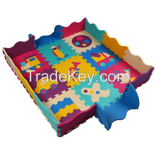 Jigsaw puzzle design colorful play mat for babies