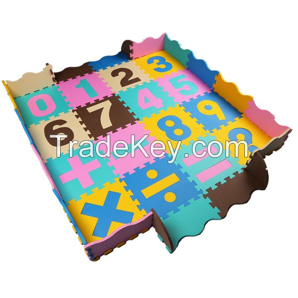 Baby kids play jigsaw numbers interlocking foam mats