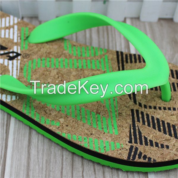 PVC strap real cork flip flops