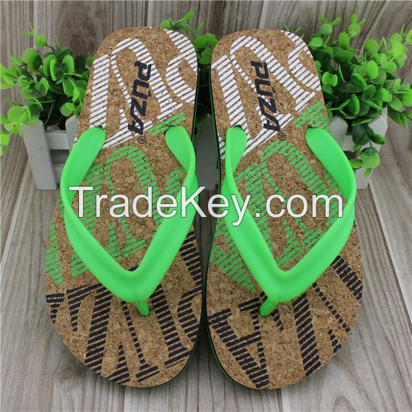 PVC strap real cork flip flops