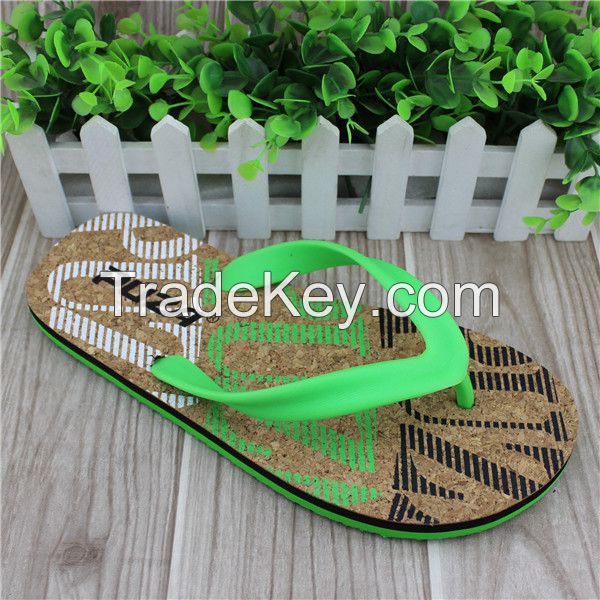 PVC strap real cork flip flops