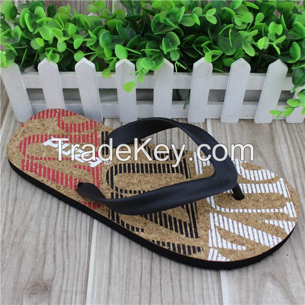 Men cork sole beach use cheap flip flops