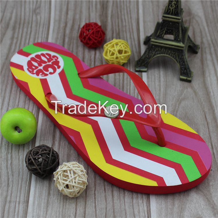 Embossing logo sole cheap girls slippers