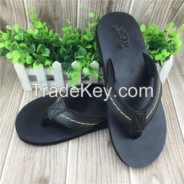 Best quality pu leather men cool slippers