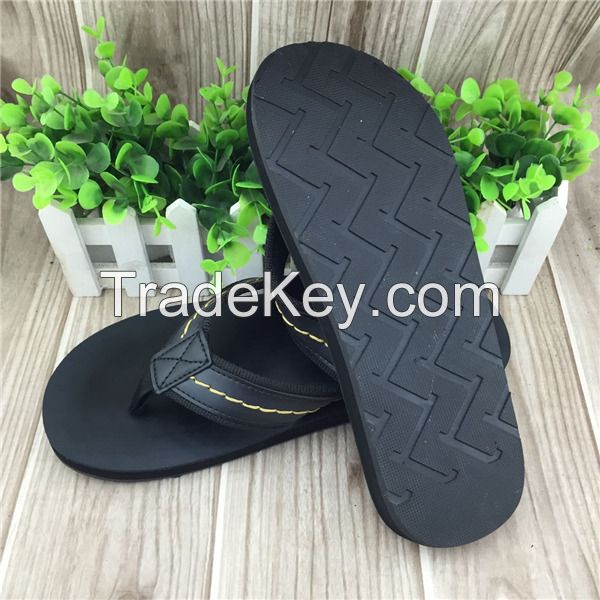 Best quality pu leather men cool slippers