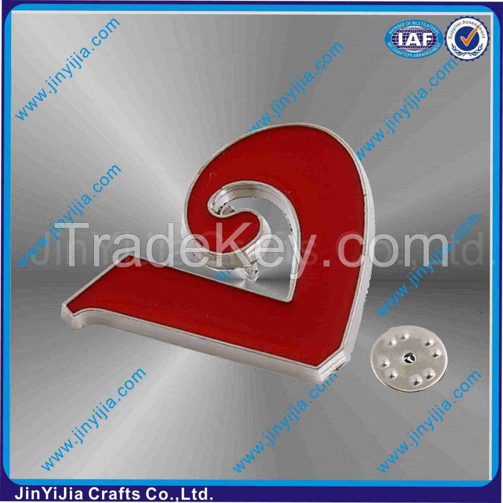 Red Heart Metal Badge Pin