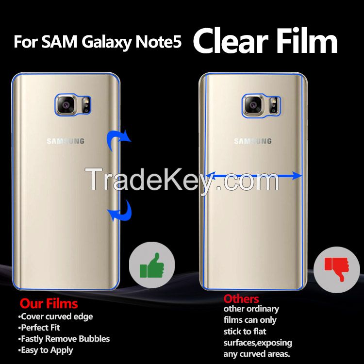 Front & Back HD Clear Film Touch Screen Protector Custom Screen Protector For Samsung Galaxy Note5