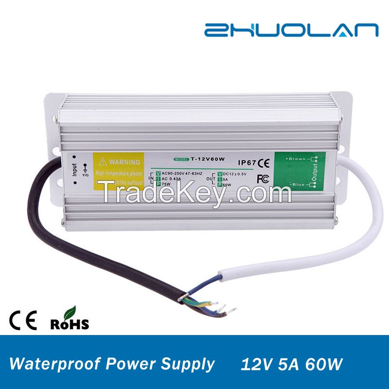 IP67 waterproof china manufacturer 12v 5a 60w switching power supply