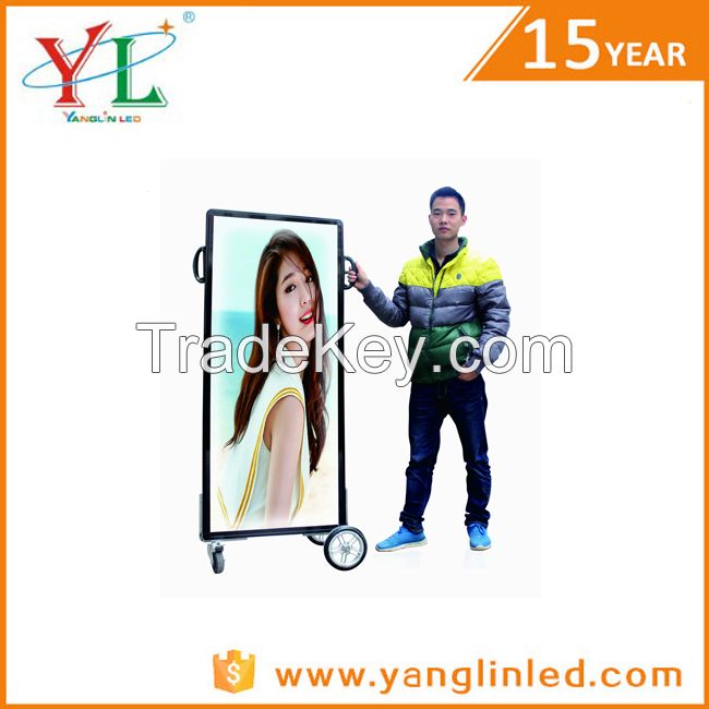 2016 LED hand pulled bicycle pulled led light box led advertising billboard