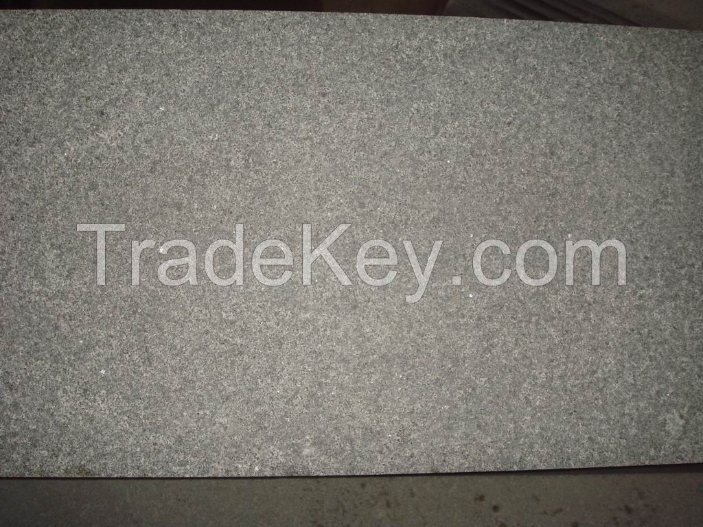 G654 Granite Polished/Flamed Tiles & Slabs, China Dark Grey Granite